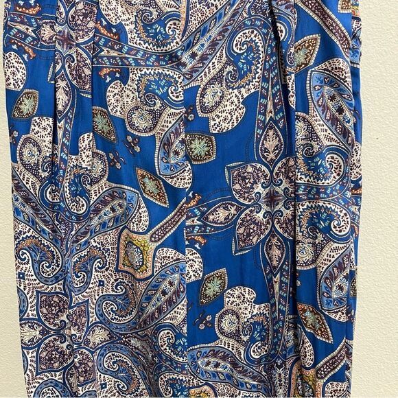 Elevenses Anthropologie Blue Paisley Wide-Leg‎ Palazzo Pants Size XS - Picture 5 of 15